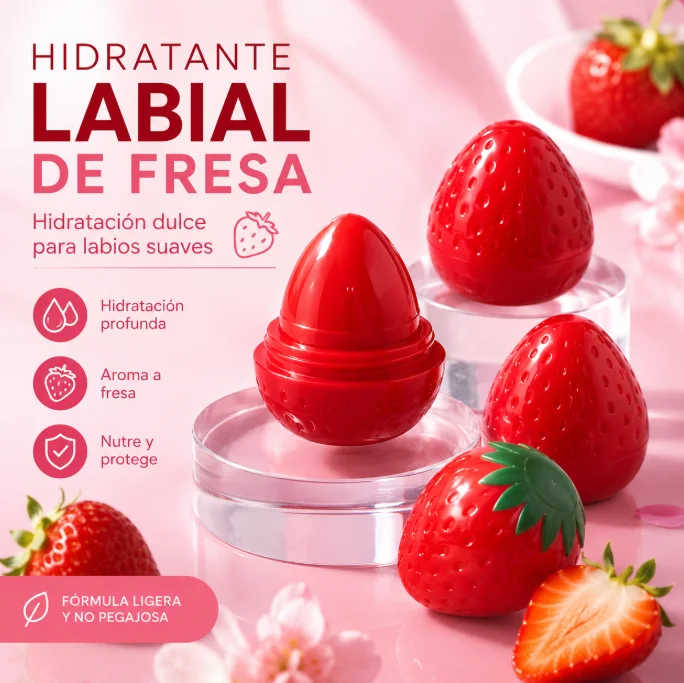 Hidratante de labios con forma de Fresa